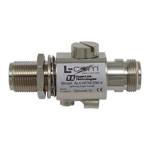 L-COM AL6-NFNFBW-9 N-Female to N-Female Bulkhead 0-6 Ghz 90V Lightning Protector Bi-Directional Protection / Protector