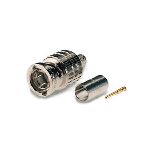 RF RFB-1707-2D Industries 75 Ohm BNC Plug, Crimp.Silver Plated Brass Body and Gold Plated Brass Pin.PTFE Insulator