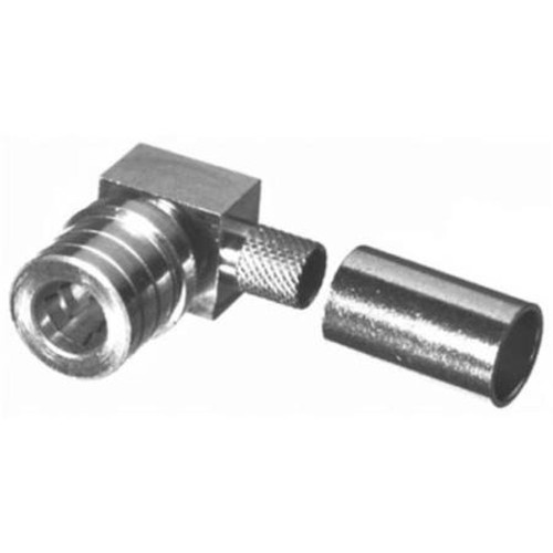RF RQA-5010-C1 Industries QMA Male Right Angle Connector for RG142, 55, 223 & 400 Coax Cables.Solder Center Pin & Crimp on Ferrule