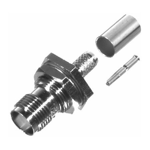RF RFT-1213-X INDUSTRIES TNC Female Bulkhead Connector for RG8X and Ultralink Cables.Crimp Style.Nickle Plated Body, Gold Center Pin