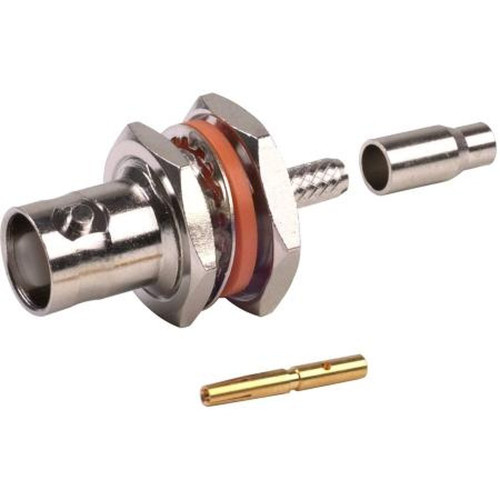 RF RFB-1117-BT INDUSTRIES BNC Female Bulkhead Connector.Insulated.Nickle Plated Body, Gold Center Contacts.Crimp Attachment to RG-174/U Cable