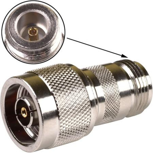 RFI RP-1016 Reverse Polarity N/male (plug) to Standard N/female (jack).Nickle Plated Brass Body, Gold Center Pin