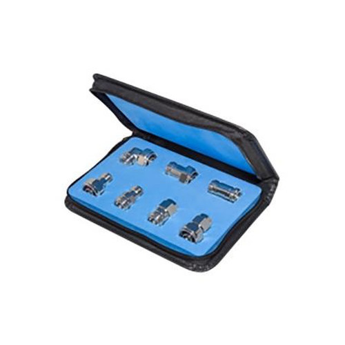 RF RFA-4195-03 INDUSTRIES Low PIM Adapter Kit Consists of 7 Pieces in Foam Padded Zipper Case.4.1-9.5 (mini) DIN to N, White Bronze (tri-Metal)