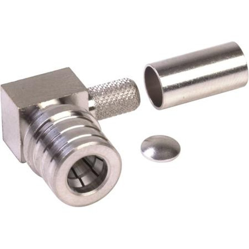 RF RQA-5010-C Industries QMA Male Right Angle Connector for RG-58,LMR-195 & 200 Sized Foam Cable.Solder Center Pin & Crimp on Ferrule