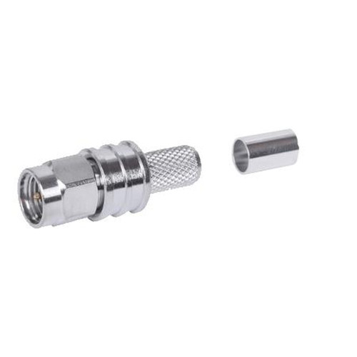 TIMES EZ-240-SM-X SMA Male Connector for 1/4" LMR-240 Foam Dielectric Cable.No Soldering, Crimp Connector.No Braid Trim