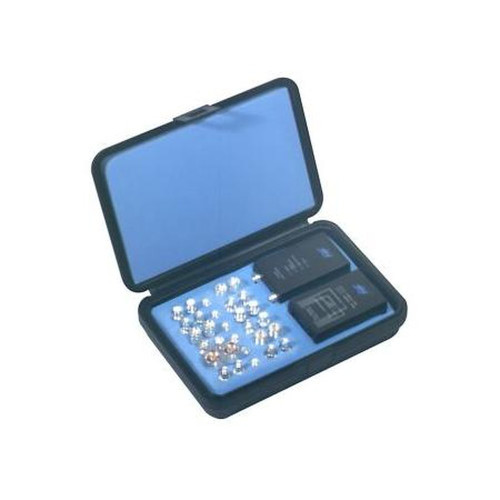 The RFA-4028 RF Industries 32 Piece Expanded Unidapt Cable Testing Kit - Components of RFA-4018 Kit with RFA-4218-20 CAT5 Cable Tester