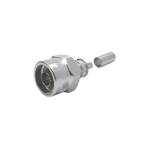 TIMES EZ-200-NMH-75-X 75 Ohm N Male Plug Straight Non-Solder Pin Connector No Braid Trim for LMR-200 Cable