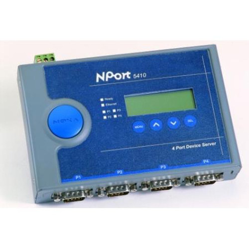 MOXA NPORT 5410 4 Port RS-232 with 10/100M RJ45 Port Device Server.15KV Serial Surge Protection, 12-48VDC Input Voltage