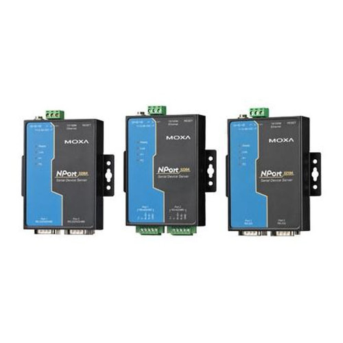 MOXA NPORT 5250A 2-port RS-232/422/485 Serial Device Server, 10/100M Ethernet, DB9 Male, 15KV Serial Surge, 12-48VDC, 0-60C