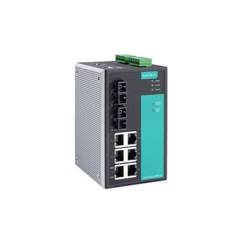 MOXA EDS-508A-SS-SC-T Industrial Managed Ethernet Switch with 6x 10/100BaseT(X) , 2x SC SM 100BaseFX Ports.-40 to 75C, 12-45VDC Redundant Dual Input