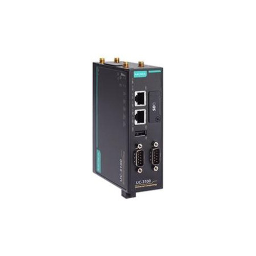 MOXA UC-3111-T-US-LX Arm-Based Wireless-Enabled DIN-Rail Industrial Computer with Wide Operating Temperature, 2 Serial Ports, 2 LAN Ports