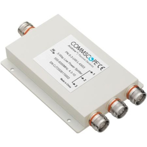 COMMSCOPE S-3-UW-L-43I53 Three-Way Low Power Splitter, 555-6000MHz, 30W Split Rating, 0.125W Combine Rating, 4.8dB Split Loss