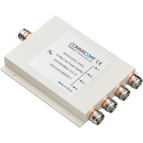 COMMSCOPE S-4-UW-L-43I53 Four-Way Low Power Splitter, 555-6000MHz, 30W Split Rating, 0.125W Combine Rating, 6dB Split Loss