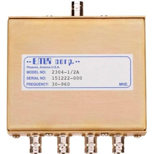 EMR 2304-1/2A 30-512 Mhz Four Port Power Divider.BNC Female Connectors, for Receive Appli 20 Db Isolation