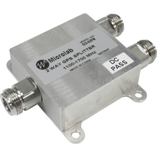 MICROLAB D2-42FN GNSS Splitter 2-Way 1100-1650 Mhz N Female, W/dc Path, ROHS