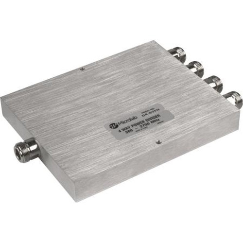 Microlab/fxr D4-67FN 380-2700 Mhz 4-way Power Splitter.6dB Split Loss Through the Splitter.Up to 10 Watts.Type N Female Conn