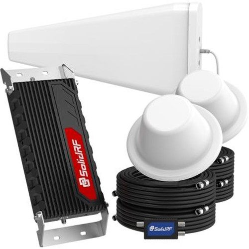 SOLID SR0A1201 RF Dual Interior Antennas Two Indoor Antennas All Aluminum Housing APP Monitor Function 4*45 ft&1*15 Ft of RG11 Cable