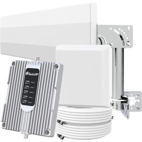 SOLID SR031101 RF Traditional Standard Configuration High Gain All Aluminum Housing Panel Indoor Antenna 2*30ft RG6 Cable, Mounting Pole