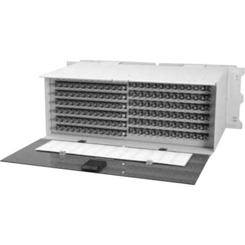 COMMSCOPE FCM-TK0000-144 Fiber Termination Panel, 144 Lc/upc, Singlemode, 8 in X 23 In, Putty White