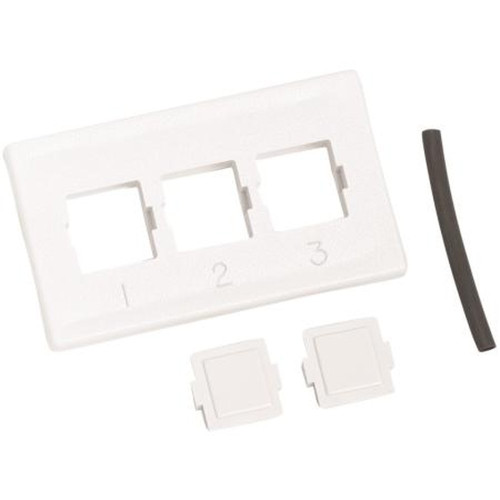COMMSCOPE 106650898 M13C Type Furniture Faceplate, Three Port White