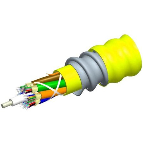 COMMSCOPE P-012-DZ-8W-FSUYL Plenum Distribution Cable, Interlocking Aluminum Armored with Plenum Jacket, 12 Fiber Single-Unit