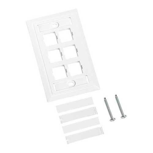 COMMSCOPE 108168584 L Type Flush Mounted Faceplate Six Port White