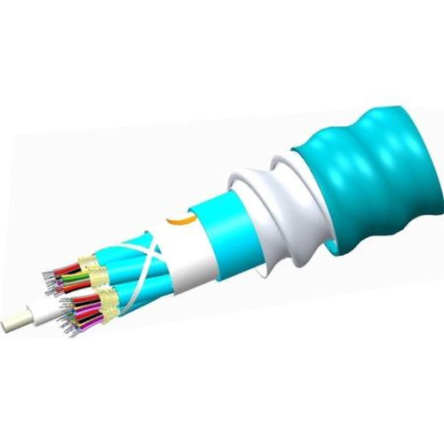 COMMSCOPE P-002-DZ-8W-FSUYL Teraspeed Indoor Plenum Distribution Cable, Gel-Free Interlocking Aluminum Armored with Plenum Jacket, 2 Fiber Single-Unit