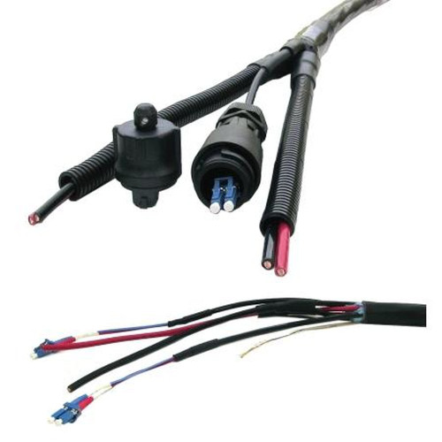 RFS HBF058-08U2S120FY 5/8" Od, 2x1, 8AWG, Single Mode Fiber with Y Splice 20'