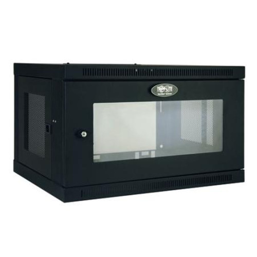 TRIPP SRW6UG LITE 6U Low-Profile Wall-Mount Rack Enclosure Cabinet with Clear Acrylic Window, Removable Side Panels, 15H X 24W X 18D