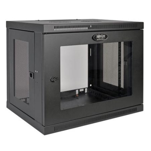 TRIPP SRW9UG LITE 9U Low-Profile Wall-Mount Rack Enclosure Cabinet with Clear Acrylic Window, Removable Side Panels, 20H X 24W X 18D