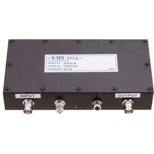 EMR 204316/2A CORP 40-512 Mhz Receive Only, RF Amplifier.Adjust Gain 0-30dB.Amp Noise Figure 3.0dB.Bias Voltage 13.6Vdc.Current Draw 200mA, BNC