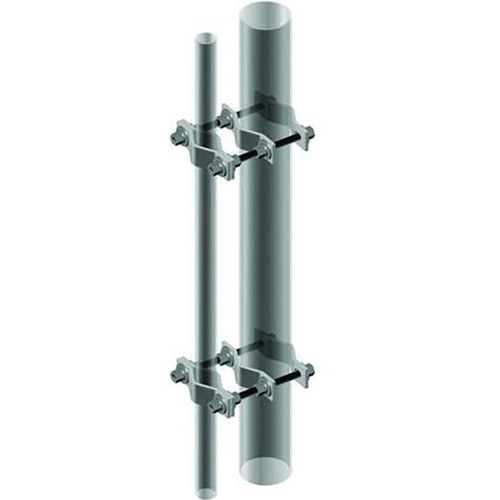 COMMSCOPE BC-40-16 Heavy Duty Pipe to Pipe Clamps Joins Two 4" to 9"OD Round Members.5/8" X 16" Threaded Rod.Kit of 2.Hot Dipped Galvanized Steel