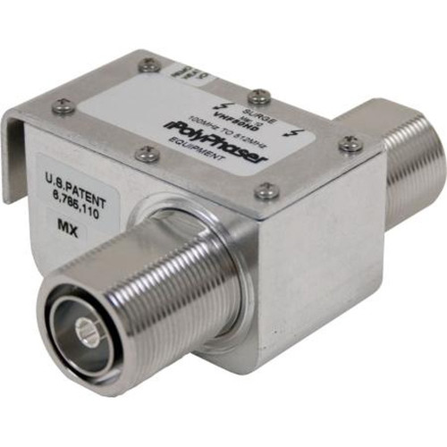 POLYPHASER VHF50HD 100-512 Mhz VHF Combiner Bulkhead Protector.3KA Surge <lt/>0.5uJ Throughput Energy.750 W Max.DIN Female Connectors
