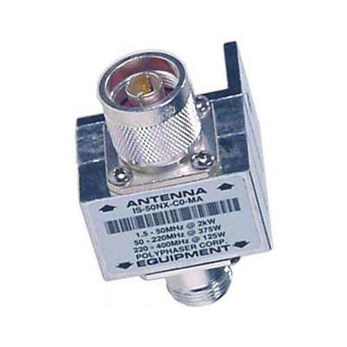 POLYPHASER IS-50NX-C0-MA 1.5-700 Mhz General Coverage Flange Mnt.Lightning Protector.50K Amp Surge.<10mJ Throughput Energy.N M on Antenna Port, N