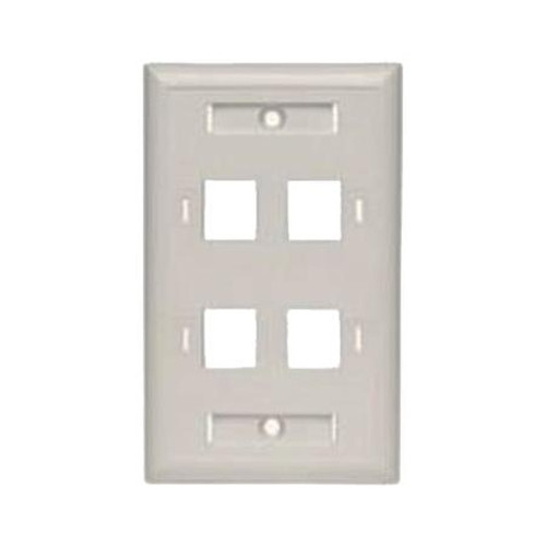 BELDEN AX102249 Keyconnect 4 Port Faceplate with ID Windows.Single Gang, Flush