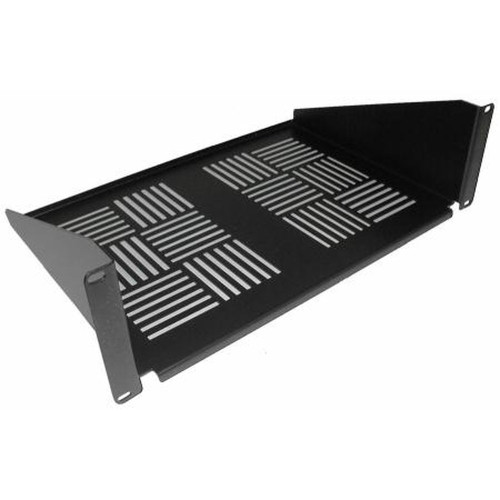 X-MARK 9011-1912 Flush Mount Cantilever Shelf for 19" Rack, 12" Depth.4 Point Mounting.Shelf Is Vented and Color Is Black.Deep Wall Mount 70 Lbs