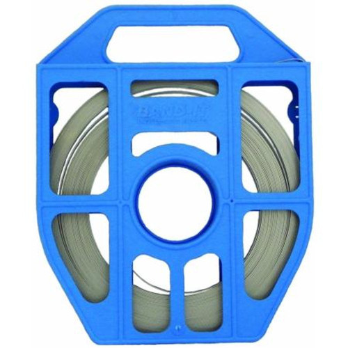 BAND-IT C204B9 1/2" Wide Strapping.100 Foot Roll Made of Type 201 Stainless Steel.C Omes in Blue Plastic Waterproof Packagin G