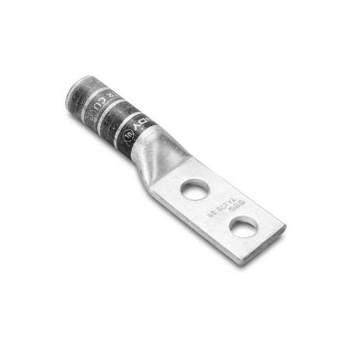 BURNDY YA4C-2TC14 Long Barrel 2 Hole lug.1/4" holes,5/8" Ctrs.fits #4 Awg Str.Die Index 8.Gray Die
