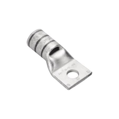 BURNDY YAV26LTC38FX Copper Compression Lug, 1 Hole W/ Inspection Window, 2/0 Flex, 3/8 in Stud, Short Barrel, Tin Plated