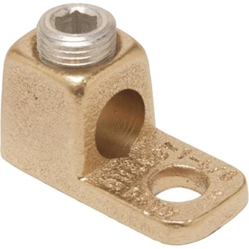BURNDY KA25U Mechanical Lug.for Joining #4 to 1/0 Stranded Cable to Equipment Pads or Terminal Blocks.Single 3/8" Hole.Aluminum with Tin Plating