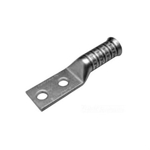 BURNDY YA8C-L2TC38 Copper Compression Lug, 2 Hole W/ Inspection Window, 8 Awg, 3/8" Stud, 1" Stud Hole Spacing, Short Barrel, Tin - Electro Plated