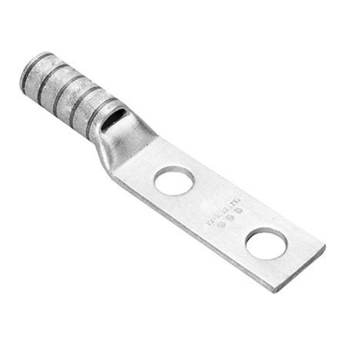 BURNDY YAV6CL2TC38FX 2 Hole Flex Lug Standard Barrel #6 Stranded 3/8" Stud 1" CTR Inspection Wind BLU ROHS