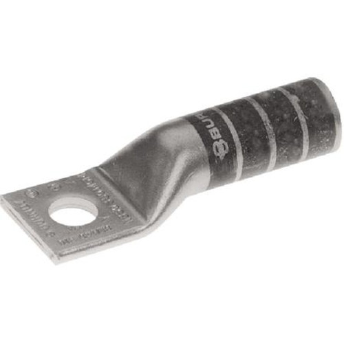 BURNDY YA8CTC14 Copper Compression Lug, 1 Hole Without Inspection Window for #8AWG.1/4" Stud, Long Barrel, Tin Plated, Red Color Code