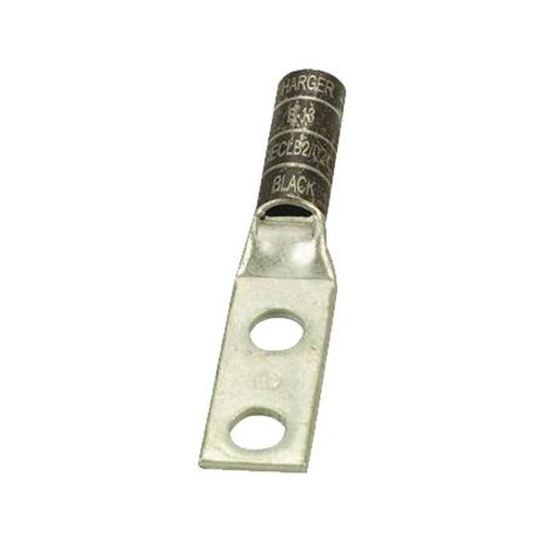 CHATSWORTH 40162-909 2 Hole Compression Lug, Black, 2/0 Awg, 3/8" Bolt Hole