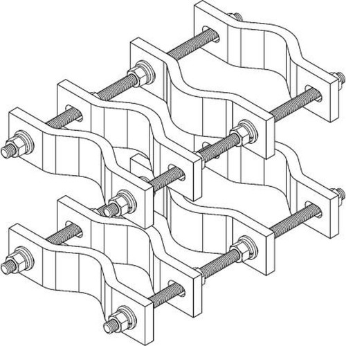 COMMSCOPE BC-35-14 Heavy Duty Pipe to Pipe Clamp.Joins Two 2-3/8" OD to 5" OD Round Members.5/8" X 14" Threaded Rod.Kit of 2.Hot Dipped Galvanized