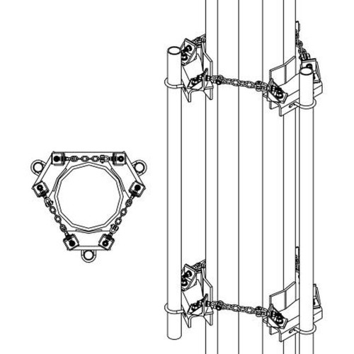COMMSCOPE CM-H30-B Heavy Duty Chain Mount Kit W/ 8' Chain and Hardware to Support (1) 4 1/2" Pipe.Mounts to an 8" to 30" OD Pole.Pipe Sold