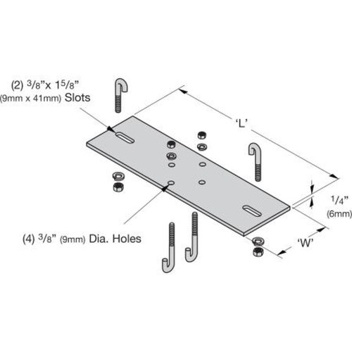 B-LINE SB213318FB BY EATON 3" Equipment Rack Top Plate Runway Support Kit.Used to Secure Cable Runway in Parallel or Perpendicular Arrangement