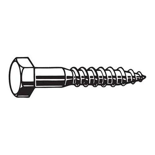 GRAINGER B08280.025.0200 Hex Lag Scrw, 1/4In, 2In.L, Zinc, PK900