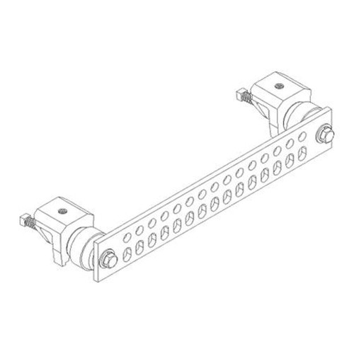 SABRE WSGB-2X14-T SITE SOLUTIONS 1/4"x2"x14" Tinned Ground Buss Bar.15 Pairs 7/16" Holes for 2 Hole Lugs w/3/8" , 3/4-1" Spacing.Mounting Hardware