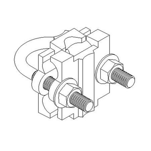 HARGER 305 U-Bolt Ground Rod Clamp.Bronze Clamp, SS Steel U-Bolt.Accom.2 Horizontal Condctrs.Up to 250MCM & 1 Vertical Thru 500MCM.Fits Ground